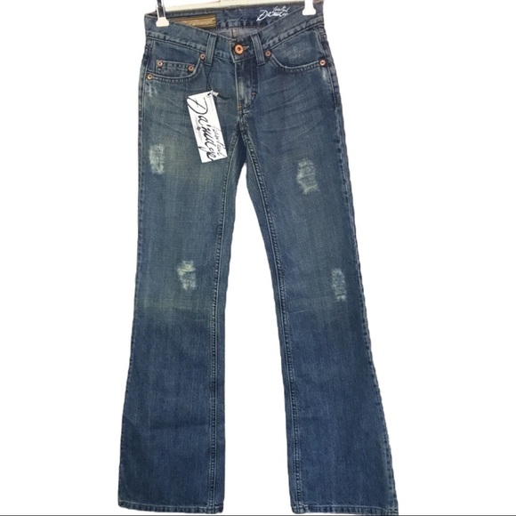 Jean Paul Da’Mage | Blue Jeans Low Rise Boot Cut Distressed 25 - Picture 2 of 9